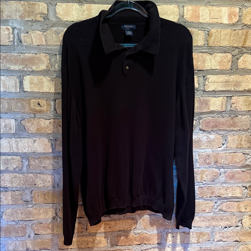 Brooks Brothers Black Long Sleeve Polo men’s